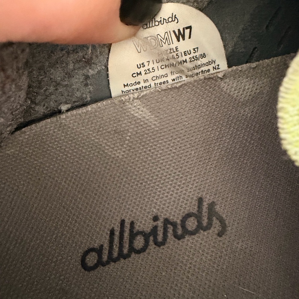 Allbirds Wool Dasher Mizzle Running Athletic Sneaker Green Yellow Size 7 - Picture 10 of 10